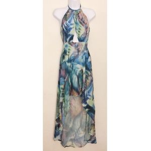 H&M Multi-Color High Low Dress with Front Keyhole